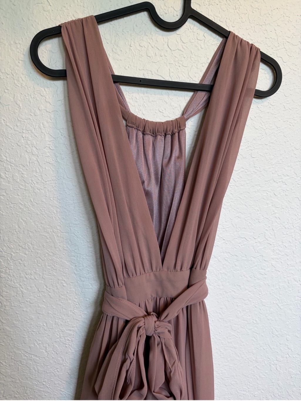 Mauve Tie-Waist Maxi Dress